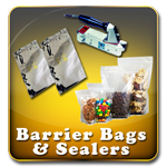 Moisture Barrier Bags & Heat Sealers - Includes Clear Stand-up bags and Aluminized Bags.